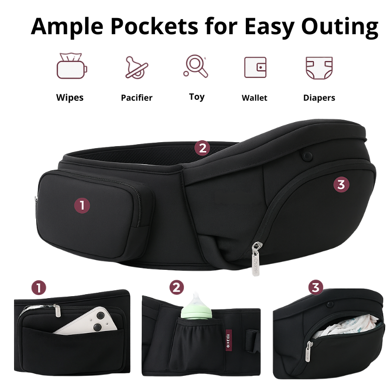 FamEase™ 2-in-1 Ergonomic Hip Seat Baby Carrier